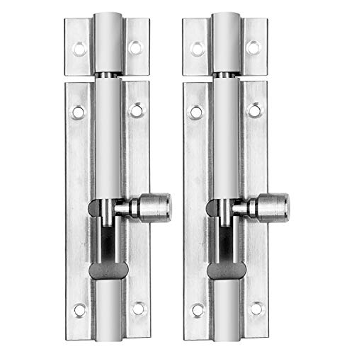 Atlantic Morden Plain Tower Bolt 4 inch (Stainless Steel, Two Tone Silver, Pack of 2 Piece) - Image 1