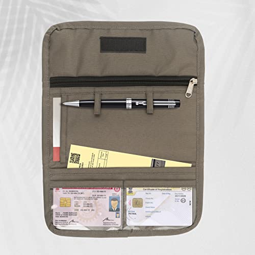 SHOPOFLUX Car Document Holder Organiser | Vehicle Document Storage Wallet for Driving Licence, RC Book, PUC, Insurance for Cars, Two Wheeler, Auto and Truck (Grey) - Image 3