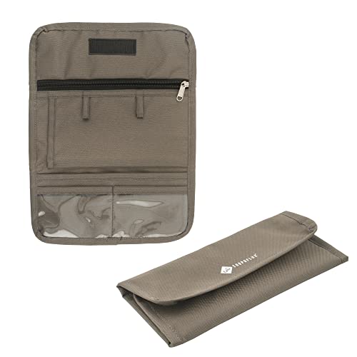 SHOPOFLUX Car Document Holder Organiser | Vehicle Document Storage Wallet for Driving Licence, RC Book, PUC, Insurance for Cars, Two Wheeler, Auto and Truck (Grey) - Image 1