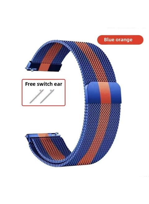 For HuaweiWatch4/GT3Pro Magnetic Watch Strap GT2 Breathable Metal Milanese Replacement Wristband-Color:Milan Magnetic Suction-blue Room Orange-self-test Watch Interface Width-[22mm]