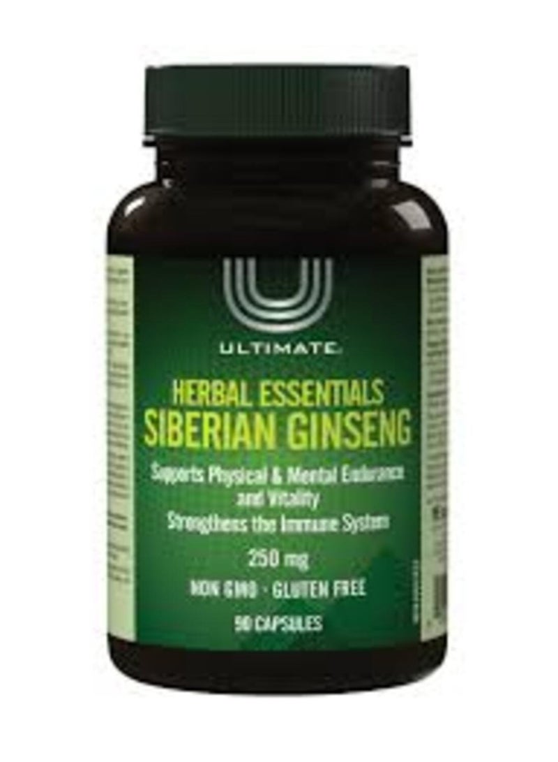 Ultimate Herbal Essentials Siberian Ginseng 250mg Capsules 50's | Support the immune system