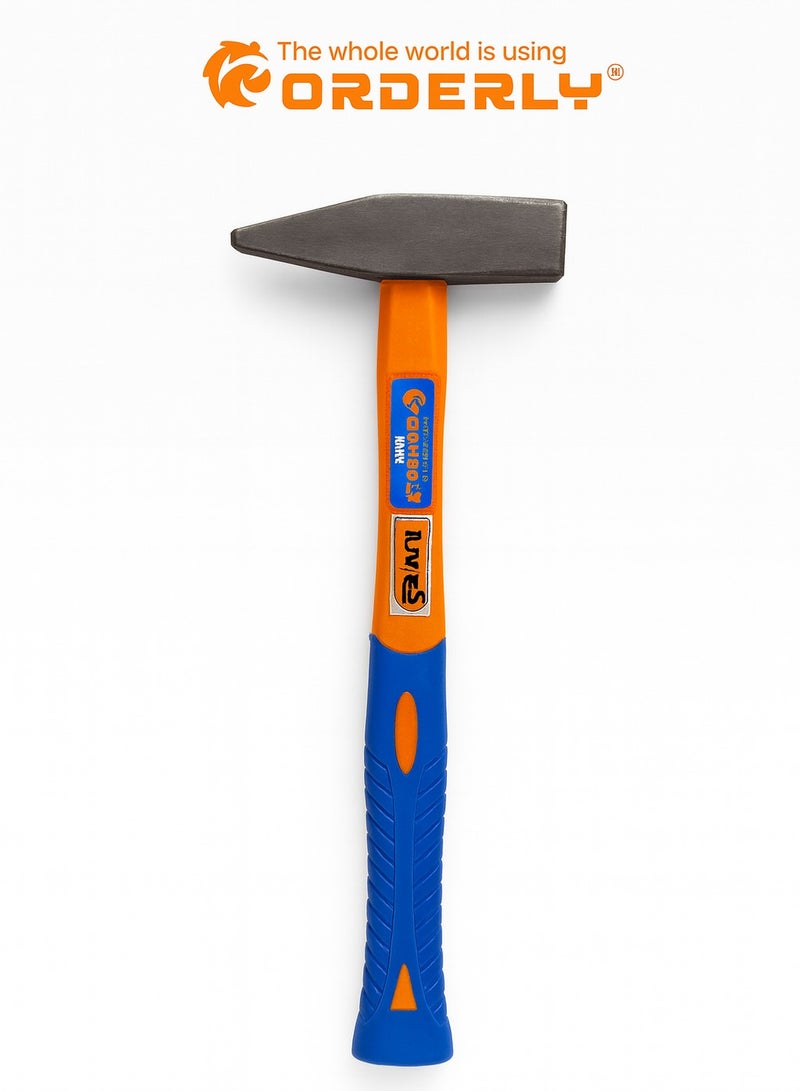 ORDERLY Machinist’s Hammer – 2-Piece Set, 300 g Each — Overall length 30 cm, hardened steel head 10 × 2 cm, anti-slip rubberized composite handle – Blue/Orange - Image 3