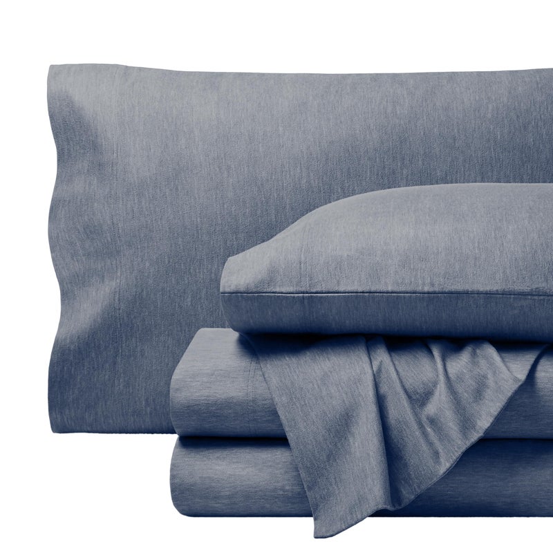 Bare Home Bare Home Flannel Sheet Set Prints 100 Cotton Velvety Soft Heavyweight  Double Brushed Flannel for Extra Softness  Comfort  Deep Pocket  Bed Sheets Full Heathered Indigo 