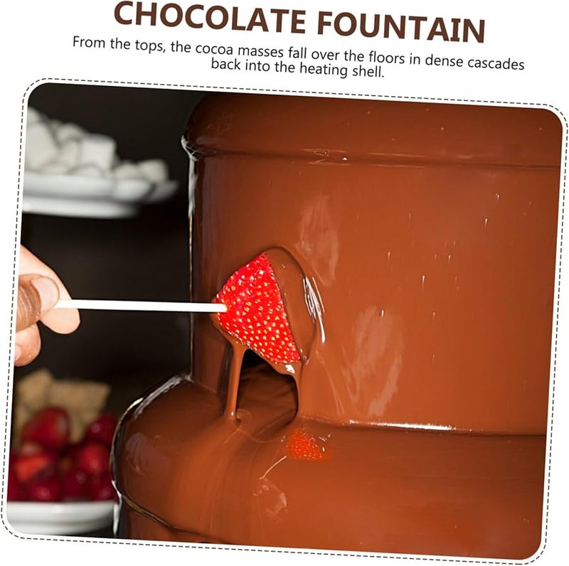 آلة نافورة الشوكولاتة ثلاثية الطبقات من الفولاذ المقاوم للصدع مع درجة حرارة قابلة للتعديل للحفلات - Image 5