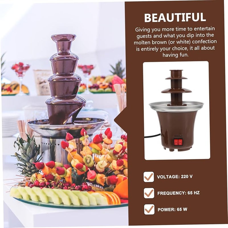 آلة نافورة الشوكولاتة ثلاثية الطبقات من الفولاذ المقاوم للصدع مع درجة حرارة قابلة للتعديل للحفلات - Image 4