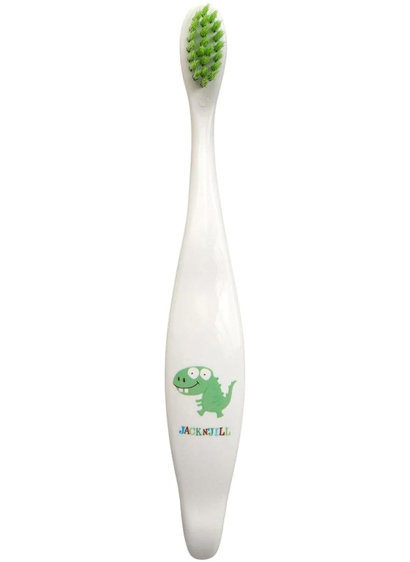 Jack N' Jill - Jack N' Jill Kids Toothbrush - Extra Soft Bristle Toothbrush for Kids, Handle & Packaging Made from Plants (Corn), Ergonomic Handle for Little Hands - Dino Baby, Toddler, & Kids Toothbrush (1 Pack) - Image 1