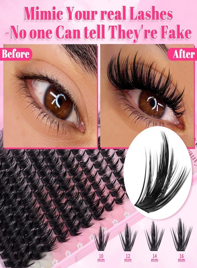 CMAYOME Lash Clusters Kit Manga Wispy Fluffy False Eyelashes Spikes Eyelash Extensions C Curl 2 Mixed Styles with Lash Bond&Seal，Lash Remover and Eyelash Brush，Tweezers for Beginners DIY at Home - Image 4