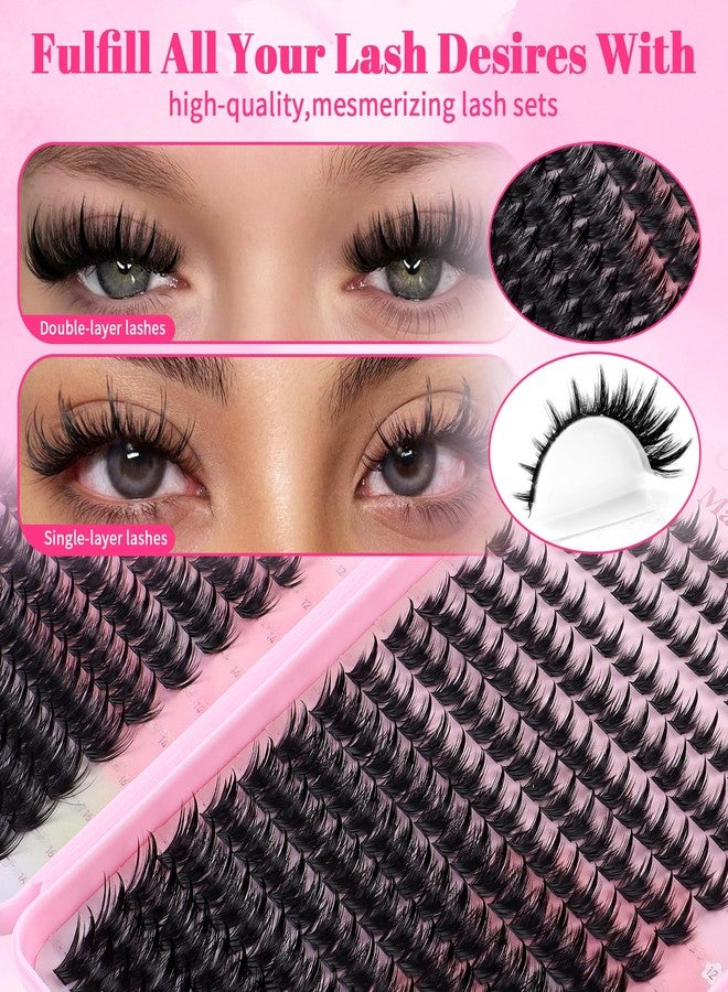 CMAYOME Lash Clusters Kit Manga Wispy Fluffy False Eyelashes Spikes Eyelash Extensions C Curl 2 Mixed Styles with Lash Bond&Seal，Lash Remover and Eyelash Brush，Tweezers for Beginners DIY at Home - Image 2