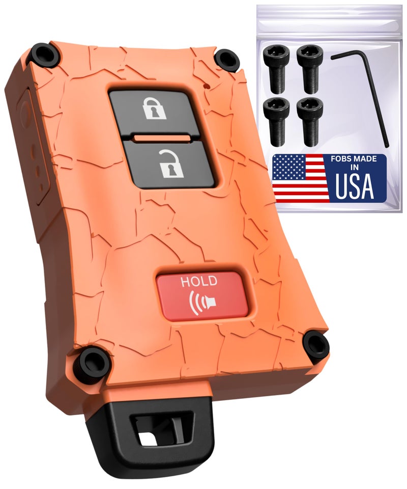 HeavyDuty Key Fob Case Replacement for Toyota Tacoma 1623 Tundra 2021 4 Runner 2021 Rugged Key Protector Shockproof ScratchResistant Secure Fit Blaze Orange Black Screws