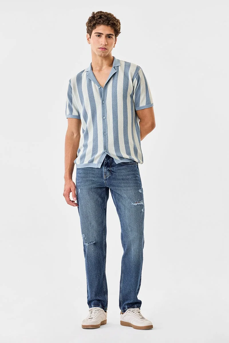 SNITCH 100% Cotton Knitted Stripes Shirt