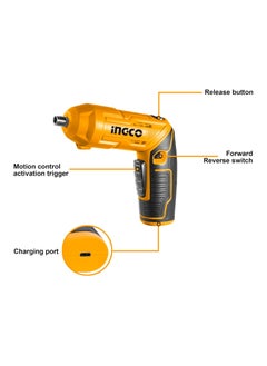 INGCO INGCO 4V Electric Cordless Screwdriver – Rechargeable Power Drill Driver Set, 4N.m Max Torque, 240RPM, Adjustable 0° to 180°, LED Work Light, USB Charging, Tool Box Included  - Image 2
