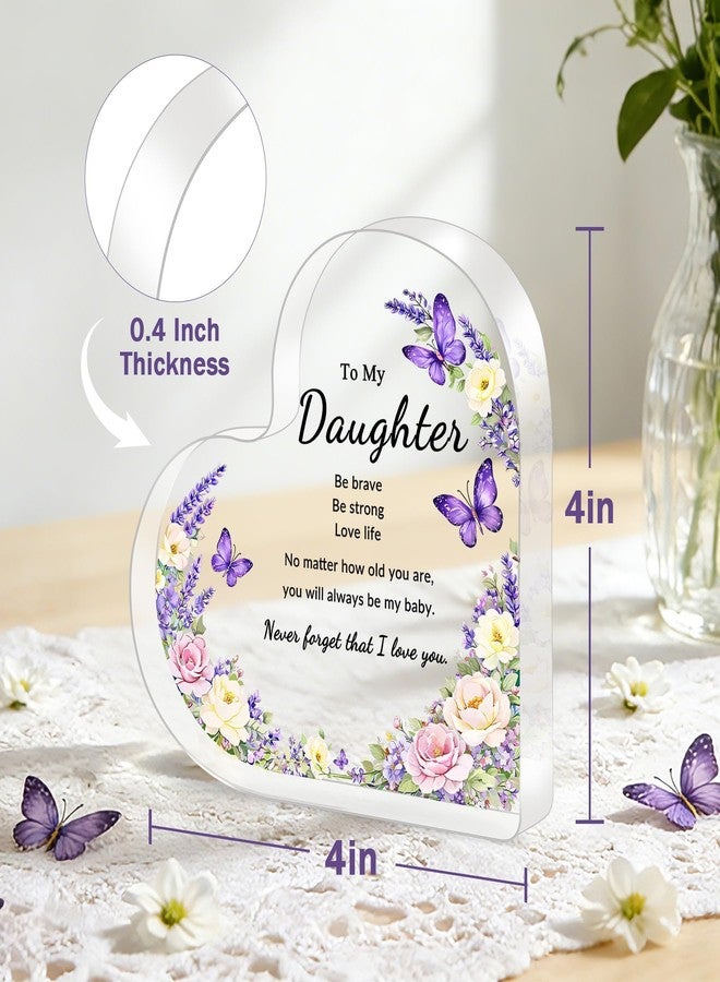 iLifemate Daughter Birthday Gifts, Gifts for Daughter - Acrylic Heart Plaque, Inspirational Daughter Gifts for Valentines Day Christmas Mothers Day Graduation - Image 2