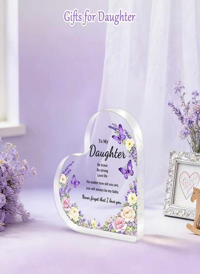 iLifemate Daughter Birthday Gifts, Gifts for Daughter - Acrylic Heart Plaque, Inspirational Daughter Gifts for Valentines Day Christmas Mothers Day Graduation - Image 3