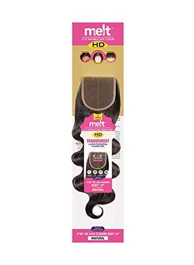 Janet Collection 100% Remi Human Hair Hd Melt 4X5 Body Lace Frontal Closure (12 Natural) - Image 1