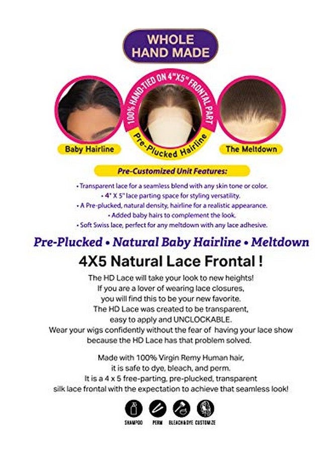 Janet Collection 100% Remi Human Hair Hd Melt 4X5 Body Lace Frontal Closure (12 Natural) - Image 4
