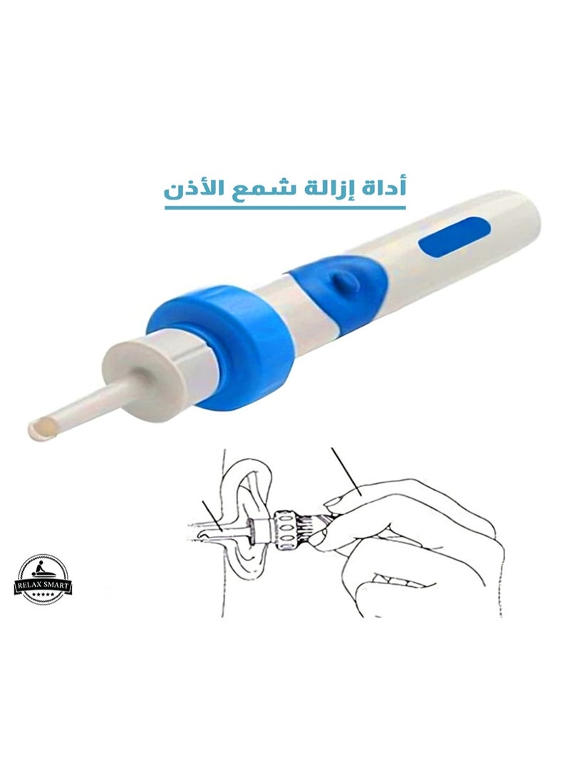 Relax Smart Electric Ear Wax Removal Tool with Strong Suction – 2-Piece Ear Cleaning Vacuum Device for Adults and Children, Safe Ear Wax Remover with Soft Tips and Reusable Design (White) - Image 2