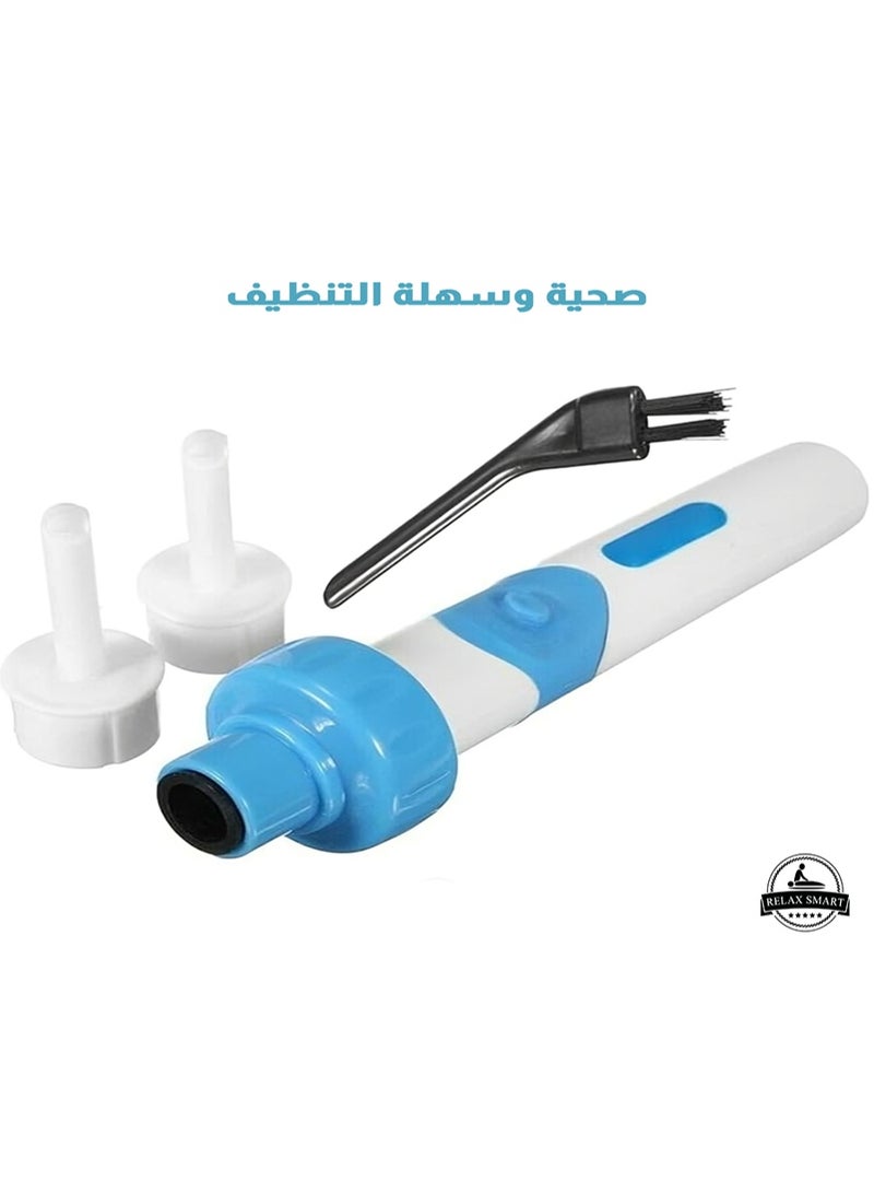 Relax Smart Electric Ear Wax Removal Tool with Strong Suction – 2-Piece Ear Cleaning Vacuum Device for Adults and Children, Safe Ear Wax Remover with Soft Tips and Reusable Design (White) - Image 4