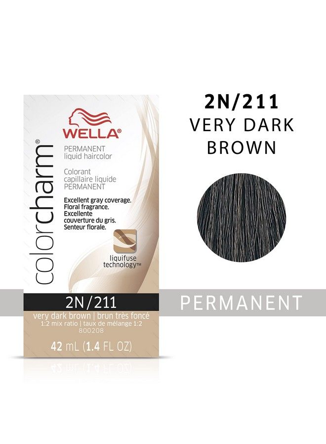 WELLA Color Charm Wella Colorcharm Permanent Liquid Hair Color For Gray Coverage 2N Very Dark Brown 1.42 Fl Oz - Image 3