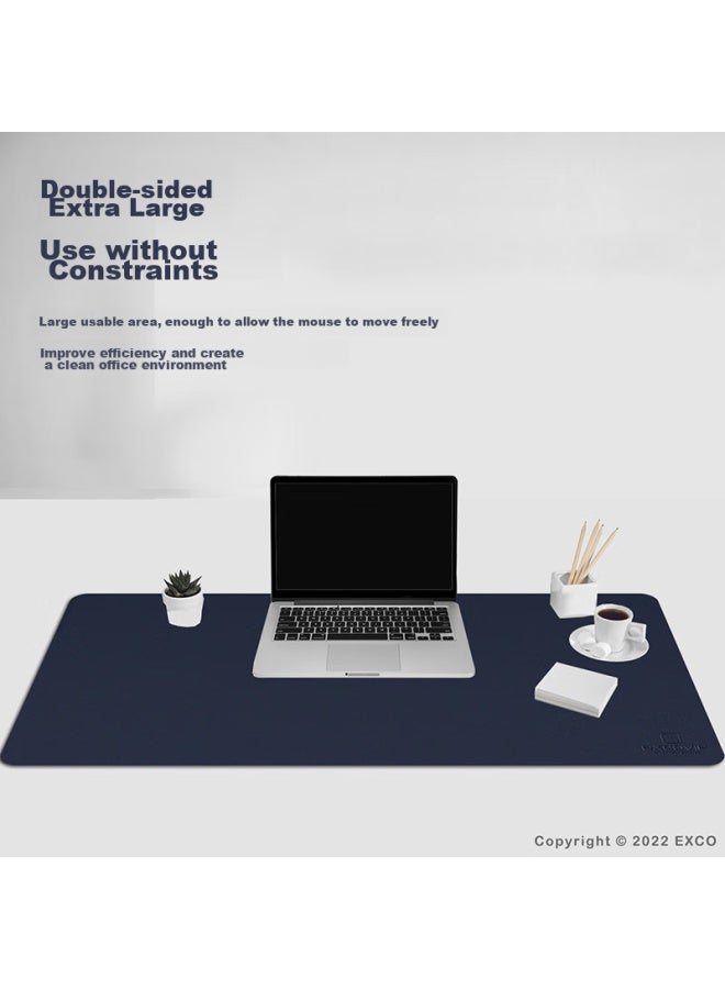 Exco 90x45 Mouse Pad, Extra Large Office Desk Pad, Waterproof Leather Desk Mat, Writing Pad, Computer Pad, Keyboard Leather Desk Cover, Double-sided Gaming Mat, Blue And Yellow 3765 - Image 3