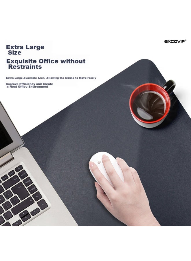Exco 90x45 Mouse Pad, Extra Large Office Desk Pad, Waterproof Leather Desk Mat, Writing Pad, Computer Pad, Keyboard Leather Desk Cover, Double-sided Gaming Mat, Blue And Yellow 3765 - Image 4