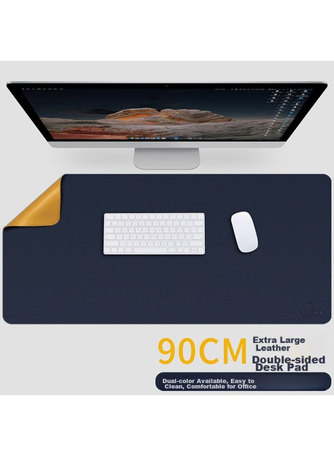 Exco 90x45 Mouse Pad, Extra Large Office Desk Pad, Waterproof Leather Desk Mat, Writing Pad, Computer Pad, Keyboard Leather Desk Cover, Double-sided Gaming Mat, Blue And Yellow 3765 - Image 1