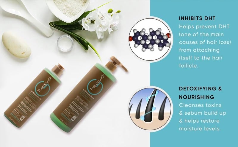 Therapy-G Antioxidant Shampoo For Chemically Treated Hair For thinning, fine hair and anti hair loss. Hair regrowth and color protector Liter 33.8 oz - Image 3