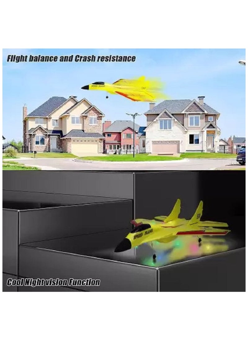 Generic - Rc Jet Foam 2 Channel 2.4GHz Remote Control Fighter Airplane Ready to Fly Plane with Led Light, RC Aircraft for Beginners Adults & Kids for Boys 14+ high Speed rc Airplane, Hobby rc Jet Planes - Image 1