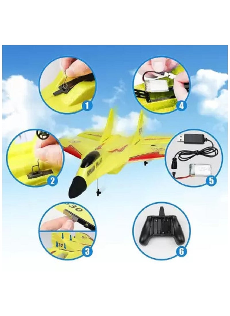 Generic - Rc Jet Foam 2 Channel 2.4GHz Remote Control Fighter Airplane Ready to Fly Plane with Led Light, RC Aircraft for Beginners Adults & Kids for Boys 14+ high Speed rc Airplane, Hobby rc Jet Planes - Image 1