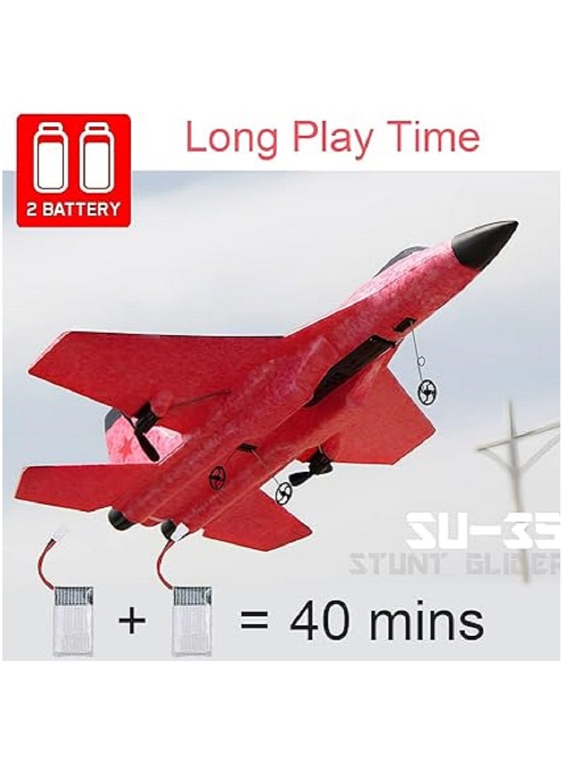 Generic - Rc Jet Foam 2 Channel 2.4GHz Remote Control Fighter Airplane Ready to Fly Plane with Led Light, RC Aircraft for Beginners Adults & Kids for Boys 14+ high Speed rc Airplane, Hobby rc Jet Planes - Image 1