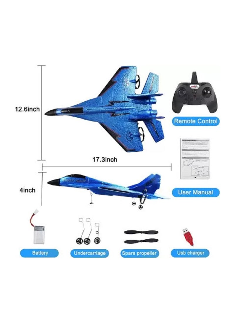 Generic - Rc Jet Foam 2 Channel 2.4GHz Remote Control Fighter Airplane Ready to Fly Plane with Led Light, RC Aircraft for Beginners Adults & Kids for Boys 14+ high Speed rc Airplane, Hobby rc Jet Planes - Image 1