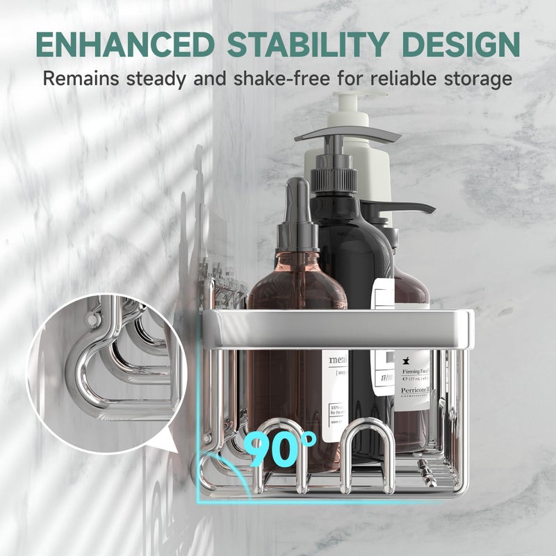 فيكن veken undarsive دش العلبة 5 عبوات الوزن الثقيل تحمل رفوف دش مثبتة على الحائط الكبير ملحقات تخزين منظم مع صاب - Image 2