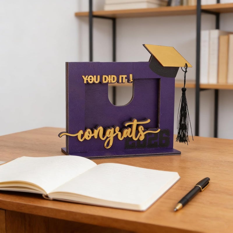 Graduation Photo Frame: Class of 2026 Motivational Wooden Picture Frame with Cap and Tassel Design - Graduation Keepsake for High School College and Preschool Graduates - Image 5