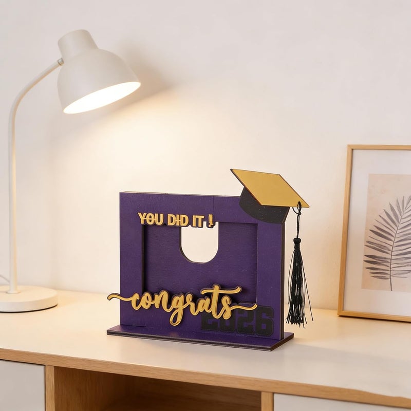 Graduation Photo Frame: Class of 2026 Motivational Wooden Picture Frame with Cap and Tassel Design - Graduation Keepsake for High School College and Preschool Graduates - Image 4