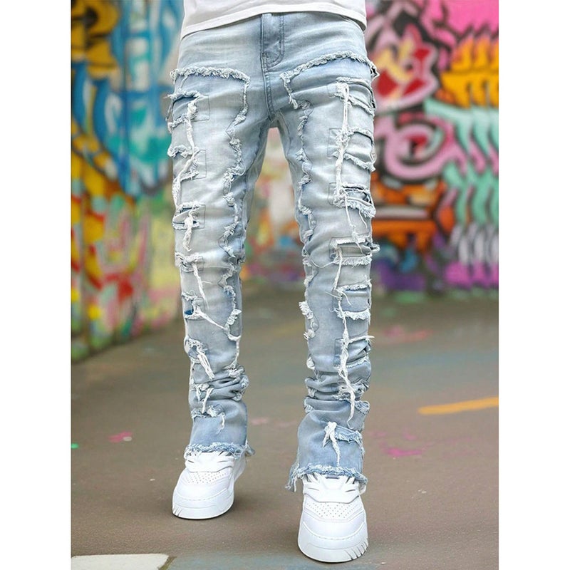 Unisex Classic Denim Jeans Loose Fit Daily Outdoor Wear - Image 3
