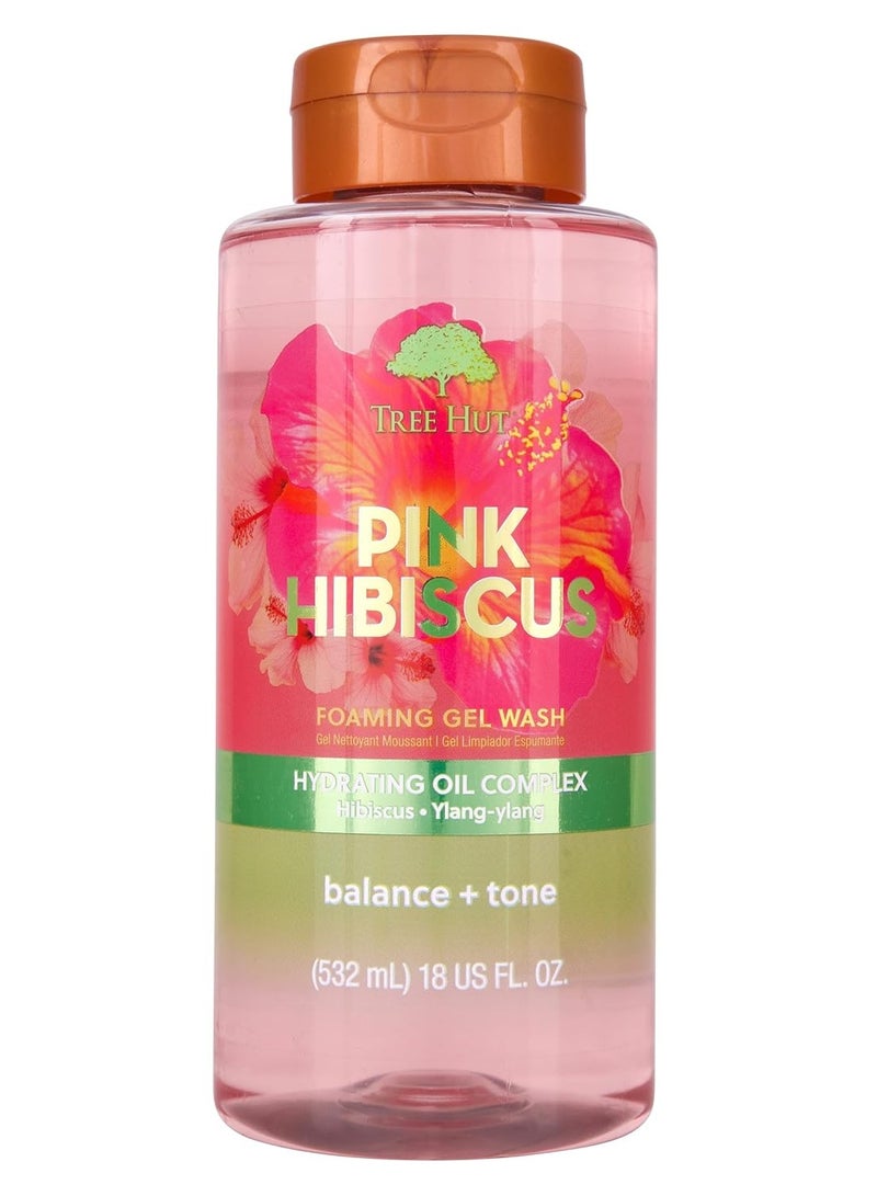 Tree Hut Tree Hut Pink Hibiscus Foaming Gel Wash | Cleanse & Soothe Skin Without Stripping Moisture | Made with our Hydrating Oil Complex | 18 fl oz.  - Image 1