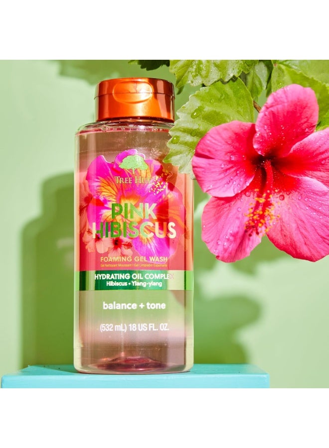 Tree Hut Tree Hut Pink Hibiscus Foaming Gel Wash | Cleanse & Soothe Skin Without Stripping Moisture | Made with our Hydrating Oil Complex | 18 fl oz.  - Image 2
