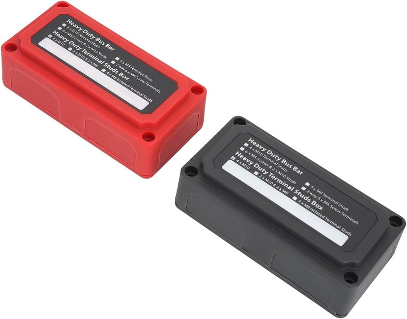 Bus Bar Box Terminal Block 200A 4 x M10 Studs 3 / 8in Zinc Alloy ABS - Heavy Duty Circuit Connection, Easy Installation for Cars, RV, Trucks, Yachts DC12-48V - Image 4
