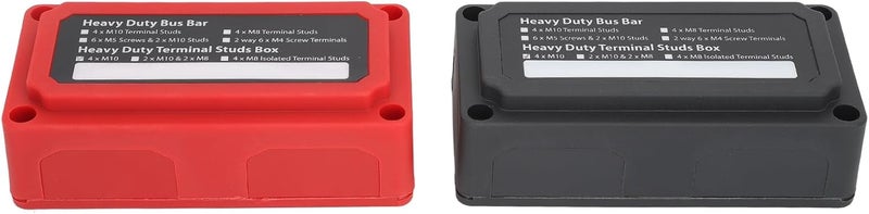 Bus Bar Box Terminal Block 200A 4 x M10 Studs 3 / 8in Zinc Alloy ABS - Heavy Duty Circuit Connection, Easy Installation for Cars, RV, Trucks, Yachts DC12-48V - Image 2