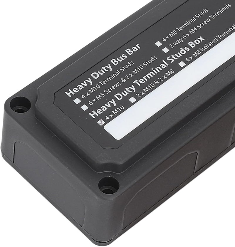 Bus Bar Box Terminal Block 200A 4 x M10 Studs 3 / 8in Zinc Alloy ABS - Heavy Duty Circuit Connection, Easy Installation for Cars, RV, Trucks, Yachts DC12-48V - Image 5