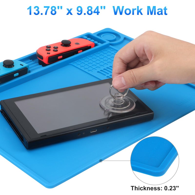 STREBITO Soldering Mat Electronics Repair Mat, Silicone Work Mat Heat Resistant 932Â°F, Magnetic Mat for Screws and Tools, Solder Mat Silicone Pad for Watch, Phone, Eyeglass, Knife, Size 13.8 "x 9.9" - Image 5