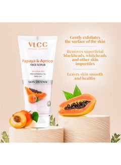 VLCC Papaya & Apricot Face Scrub - 80G | Gentle Scrub To Remove Dead Skin, Dirt. Reduces Dark Spots. Lightens Skin Tone. Mild Exfoliating Scrub | Sensitive Skin Scrub | Remove Blackheads & Whiteheads.  - Image 4