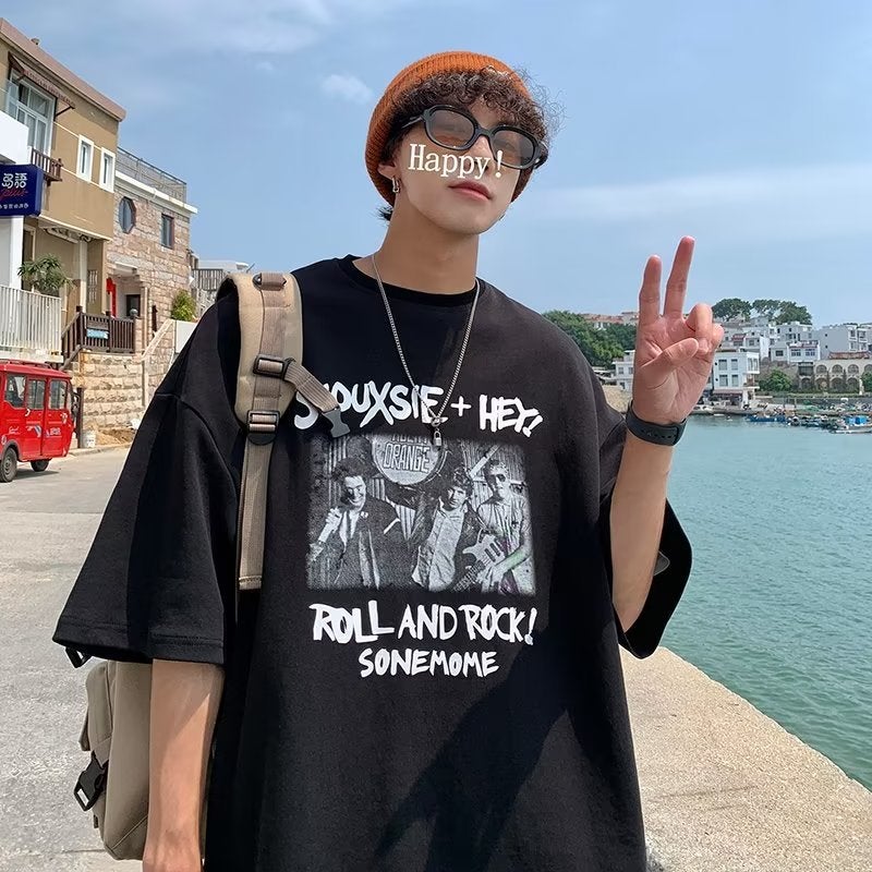 Vintage Oversize Tee Summer Streetwear Khaki  - Image 4