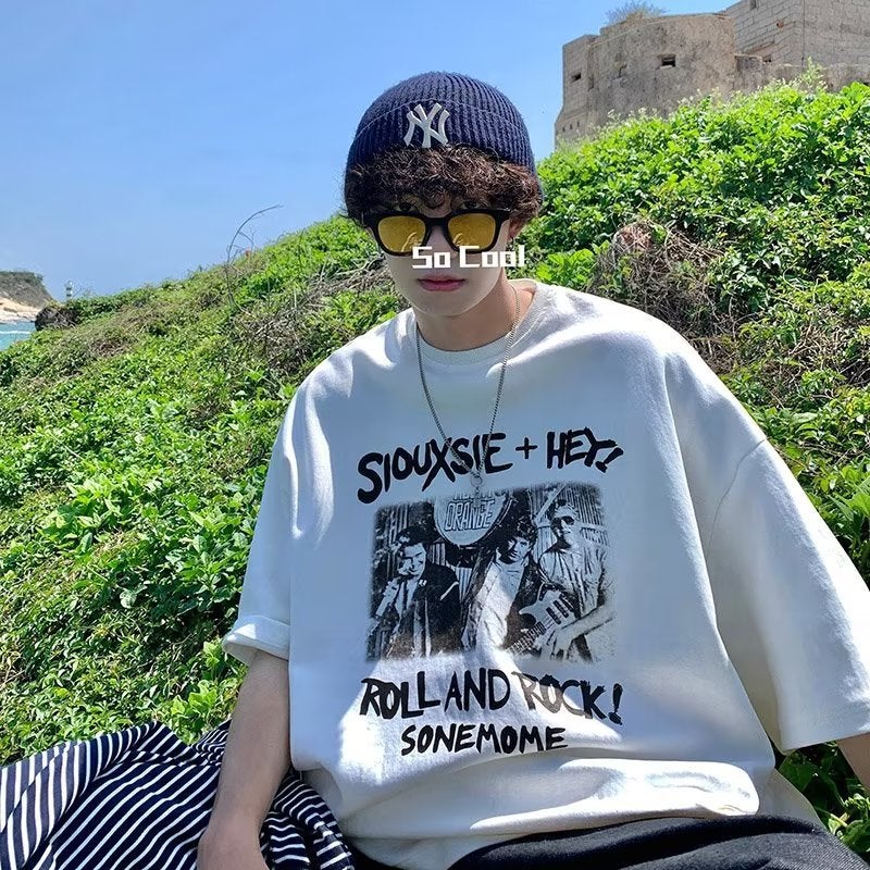 Vintage Oversize Tee Summer Streetwear Khaki  - Image 5