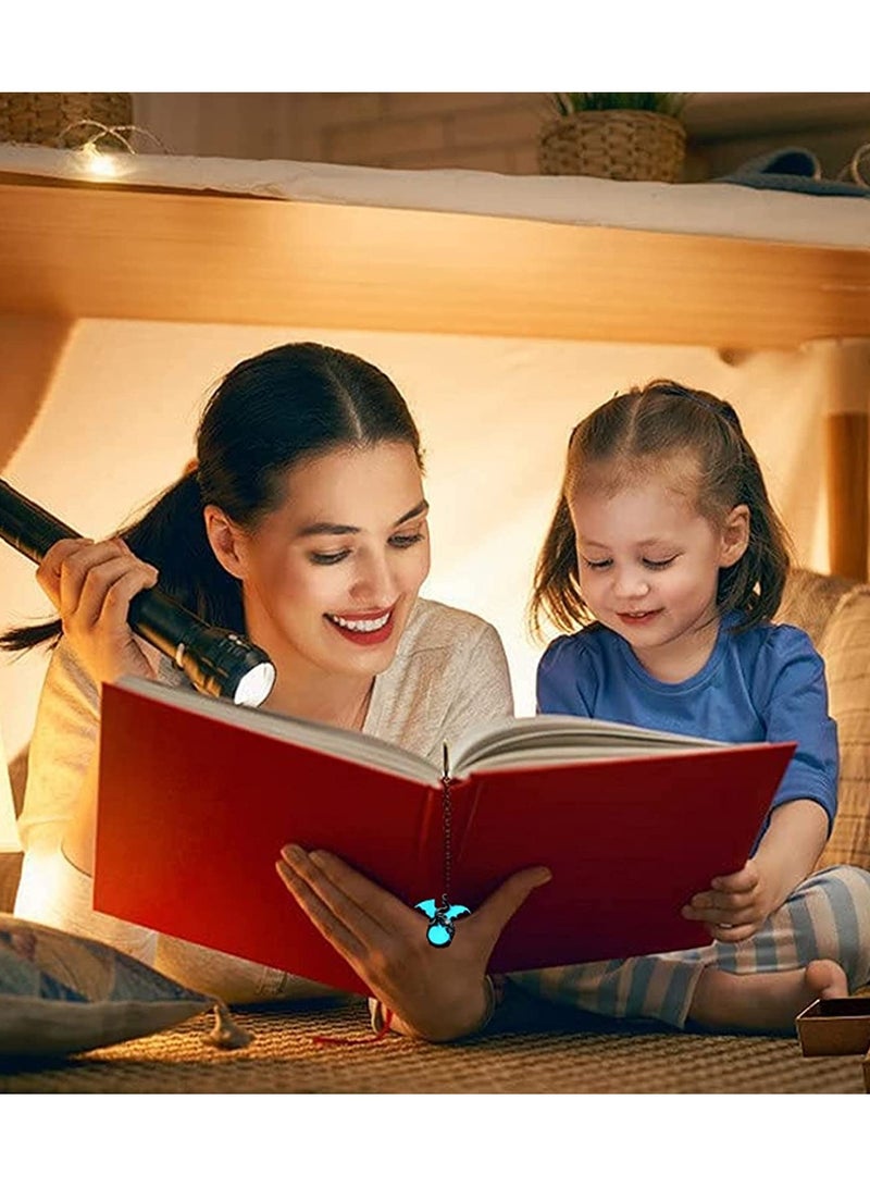 SOLARAE Luminous Bookmarks 2 Pack Vintage Feather Metal Book Marker Unique Glow in The Dark Retro Reading Page Perfect Gift for Reader ,Students, Teachers, and Lovers(Dragonfly, Dragon) - Image 3