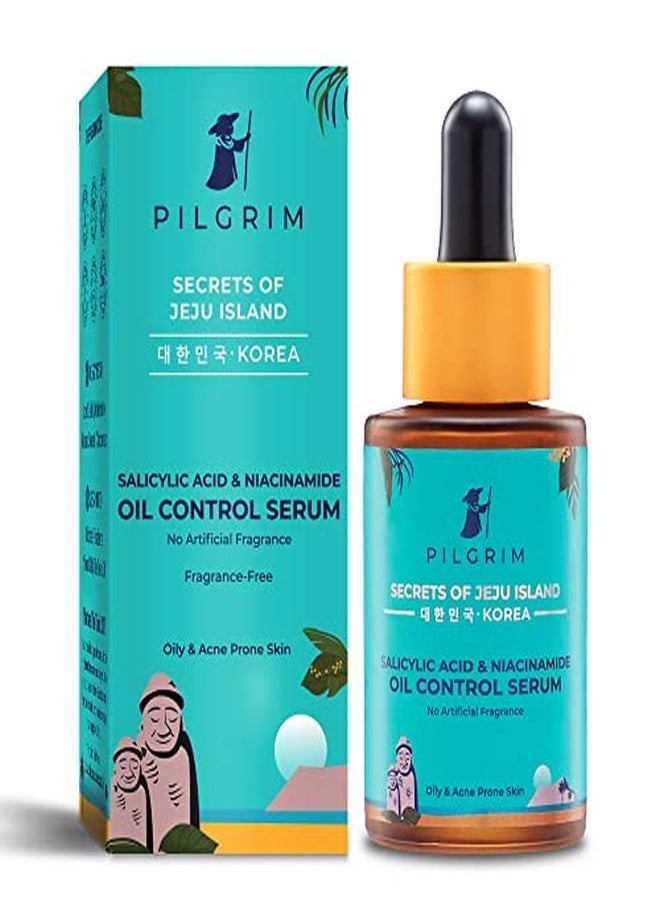 PILGRIM - Oil Control Serum With Salicylic Acid & Niacinamide For Oily & Acneprone Skin ; Korean Skin Care Products; Sls & Paraben Free ; Women & Men ; 30Ml - Image 1