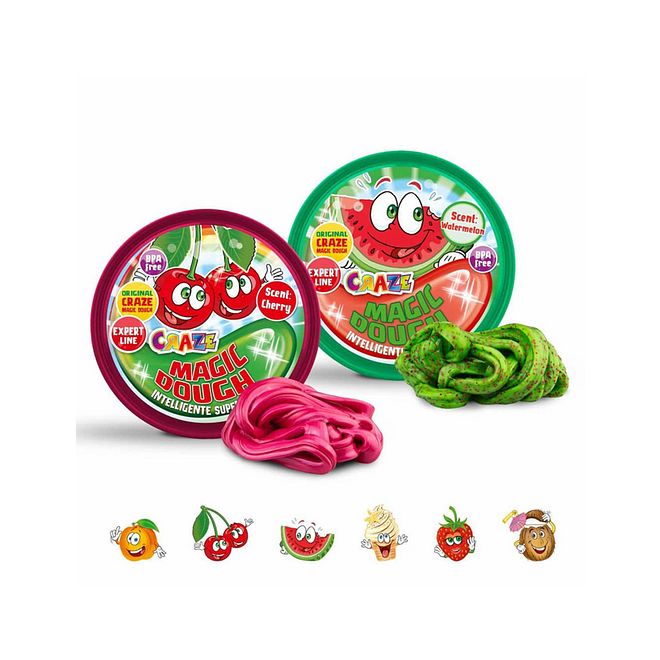 Craze Magic Dough Expert Fantastic Fruits - Colorful & Scented Play Clay for Kids, Enhances Motor Skills, 70g, Ages 3 (Assorted) - Image 2