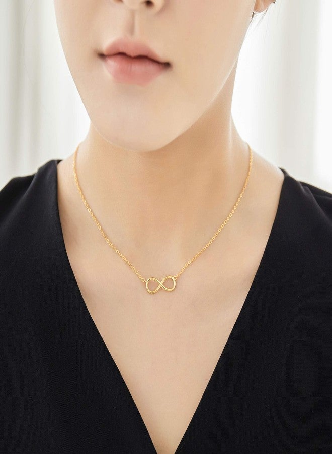 Zealmer Best Friend Cross Arrow Infinity Love Necklace 16K Gold Plated (Infinity silver+gold 2PCS) - Image 4