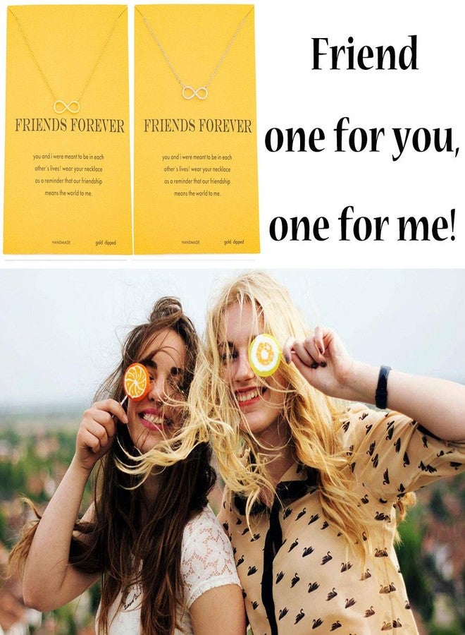 Zealmer Best Friend Cross Arrow Infinity Love Necklace 16K Gold Plated (Infinity silver+gold 2PCS) - Image 3