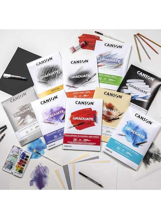 CANSON Graduate Light Grain 96gsm A5 Sketch Paper Pad 40 Sheets White Color - Image 4
