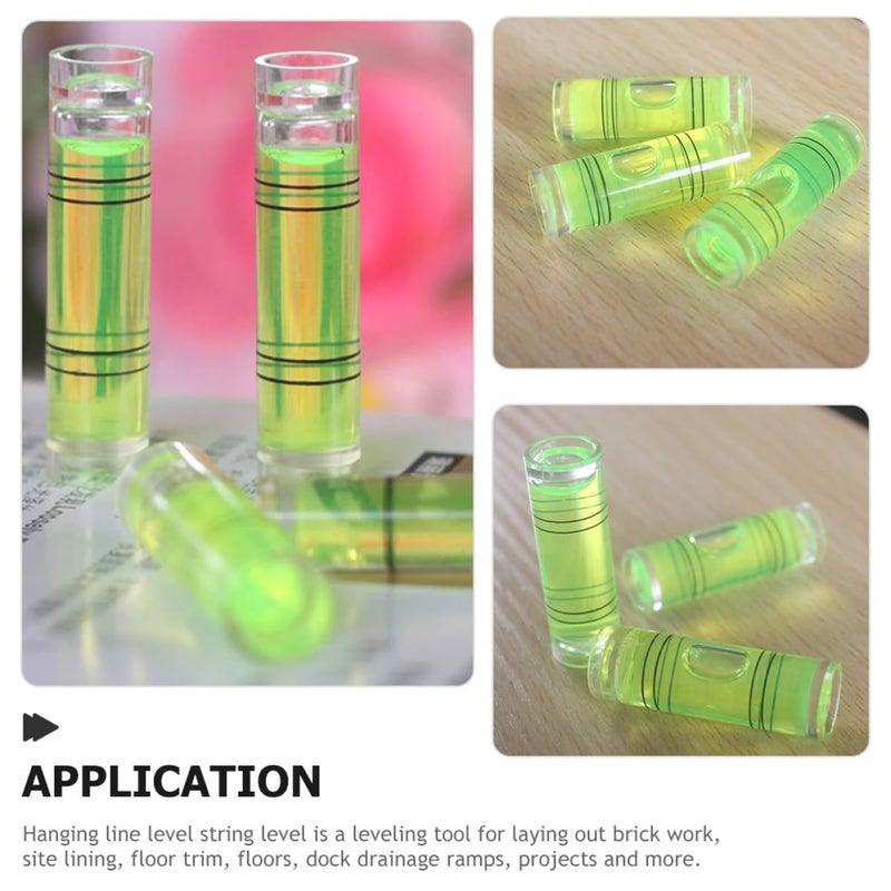 100pcs Fluorescent Bubble Level Vials 9.5x40mm Cylindrical Spirit Level Accessories for Measuring and Levelling Tools - Image 4
